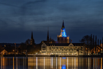 Blick auf Konstanzer Altstadt am Abend