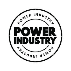 Power Industry text stamp, concept background