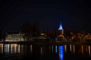 Blick auf Konstanzer Altstadt am Abend