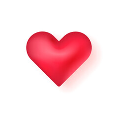 3D heart icon isolated on white background. Concept of social networks.