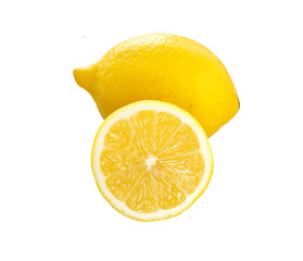 Lemon, lime slice, clipping path  on a white.