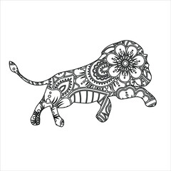 Mandala animal coloring page  lion mandala designs 
 Coloring page for adults Lion graphic animal, doodle  art, abstract design.