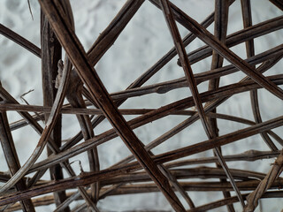 Wicker wooden construction - closeup view