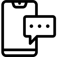 Chat via smartphone phone call conversation icon
