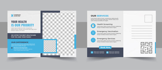 Medical postcard design template