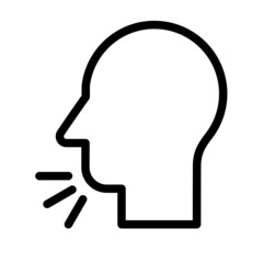 Fototapeta premium Man coughing covid pademic icon