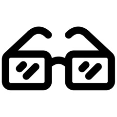 Simple modern glasses icon outlined