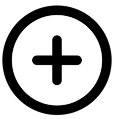 Simple modern add on circle icon outlined