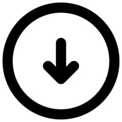 Arrow down icon outlined