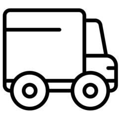 Simple modern car truck icon outlined isolated