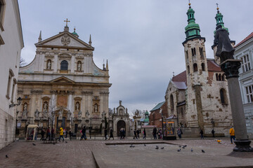 Fototapeta na wymiar Street in the old town of Krakow, Poland