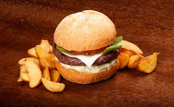 Caprese Burger Top View