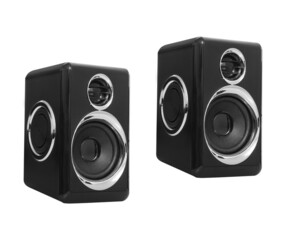 acoustic system, speakers for a computer, on a white background