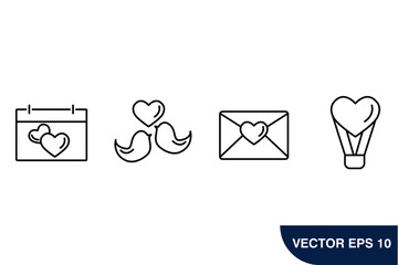 valentine day  icons set . valentine day  pack symbol vector elements for infographic web