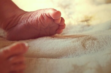Close- up de pie de bebé