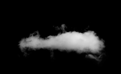 White Cloud Isolated on Black Background.