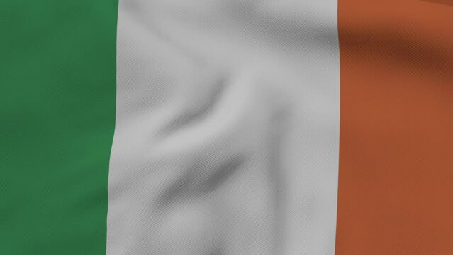 Ireland flag, flag fluttering like in the wind