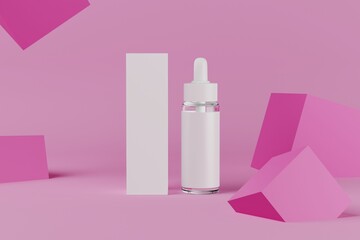 3D model white serum bottle