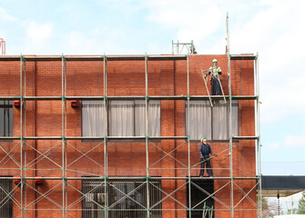 外装工事の足場職人Scaffolding craftsman for exterior work