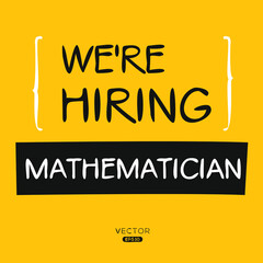 Obraz premium We are hiring Mathematician, vector illustration.