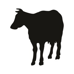 Silhouette of a cow for printing in a printing house.
