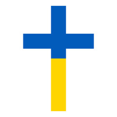 Latin Cross Ukraine Flag Clipart