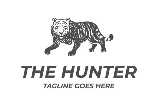 Vintage Retro Tiger Jaguar Leopard Puma Logo Design Vector