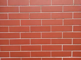 Fototapeta premium Brick wall with red bricks, red brick background