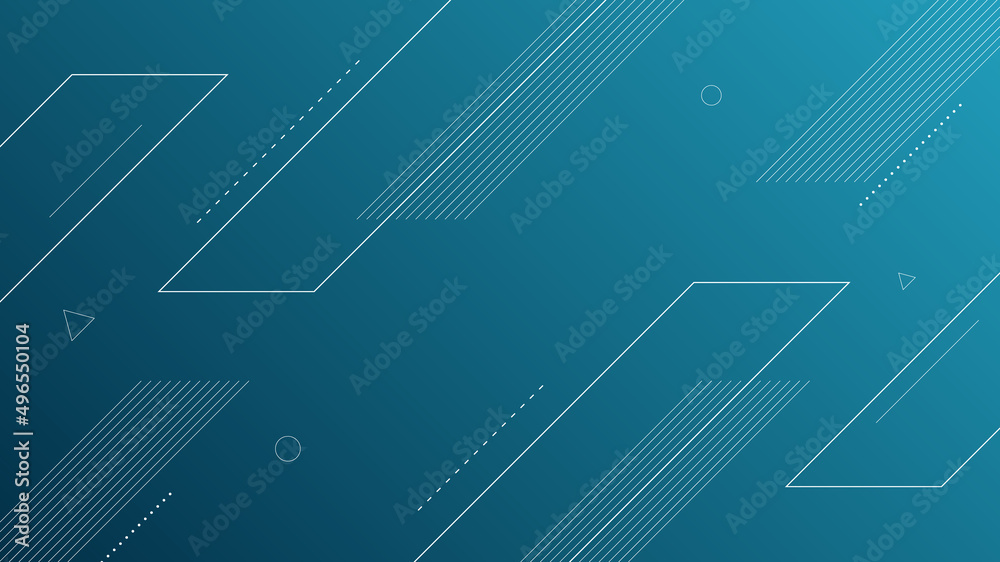 Poster modern abstract background with retro memphis elements and dark blue gradient color