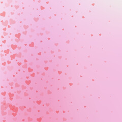Red heart love confettis. Valentine's day gradient
