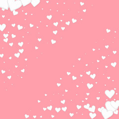 White heart love confettis. Valentine's day corner