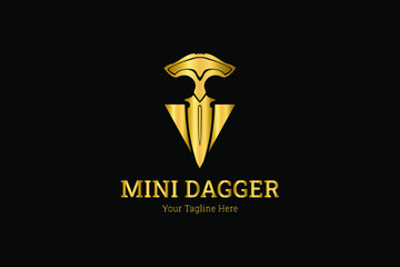 Mini dagger golden logo template, blade template, sword template. Suitable for related bussines