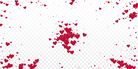 Red heart love confettis. Valentine's day explosio