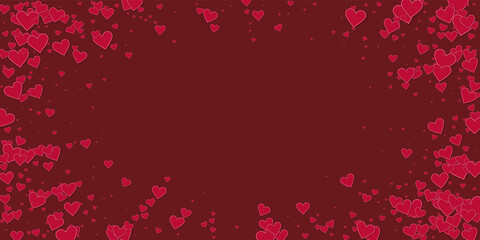 Red heart love confettis. Valentine's day vignette