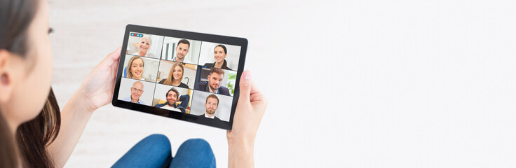 Video conference with multiple employees