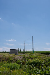 Fototapeta na wymiar 畑の中の給水場 
