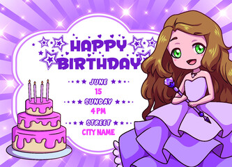 happy birthday cute princess invitation  © jo
