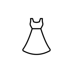 Evening dress line icon. linear style sign for mobile concept and web design. Gown dress outline vector icon. Symbol, logo illustration. Vector graphics