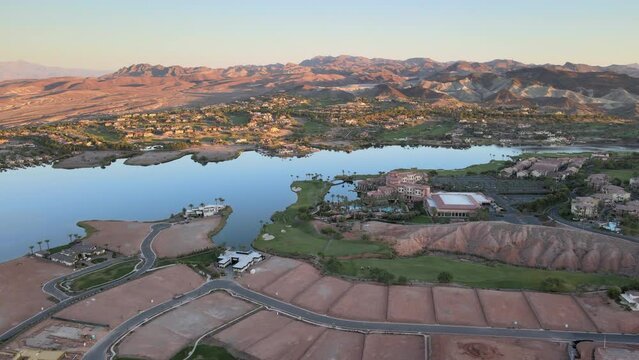 Lake Las Vegas by Drone at sunset
