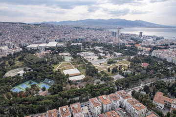 Fototapeta premium Aerial photo of izmir with drone during daytime