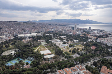 Aerial photo of izmir with drone during daytime