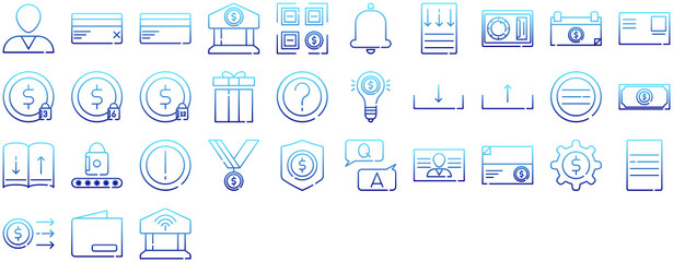 finance and bank icon set