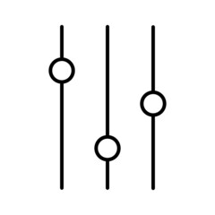 Audio control line vector icon on white background