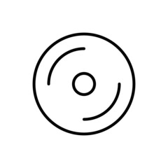 CD line vector icon on white background
