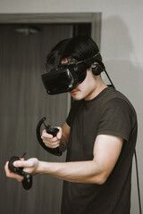 Man with the virtual reality glasses