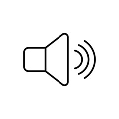 Speaker line vector icon on white background