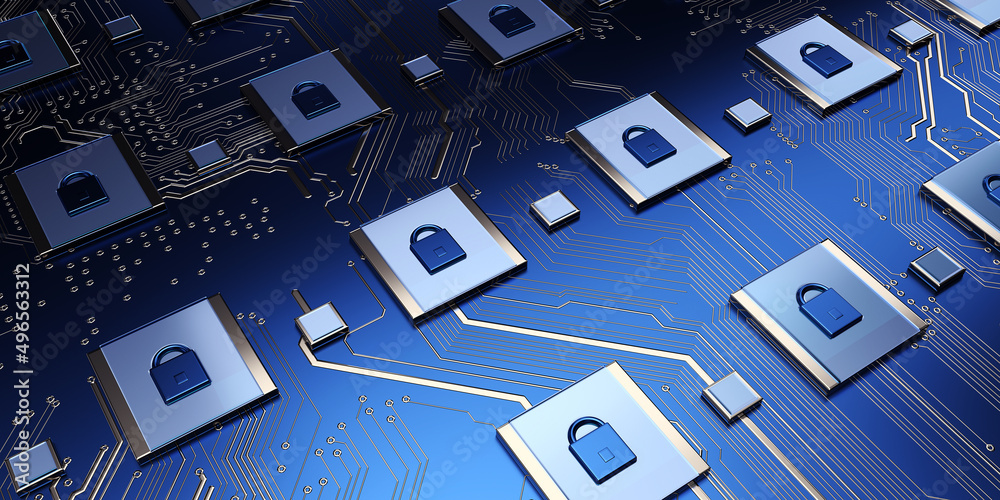 Aufkleber Security concept/Cyber security concept. Padlock icon on digital technology   background. Illustrates cyber data security or information privacy idea in mother server is processing the data.