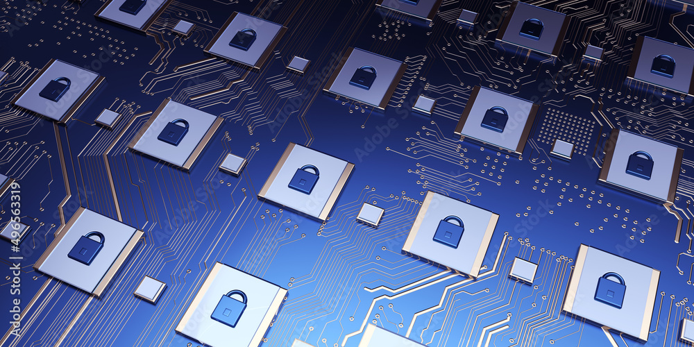 Aufkleber Security concept/Cyber security concept. Padlock icon on digital technology   background. Illustrates cyber data security or information privacy idea in mother server is processing the data.