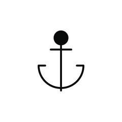 Anchor, Port Solid Line Icon Vector Illustration Logo Template. Suitable For Many Purposes.