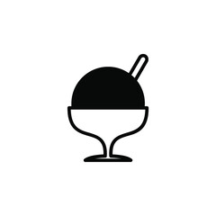 Ice Cream, Dessert, Sweet Solid Line Icon Vector Illustration Logo Template. Suitable For Many Purposes.